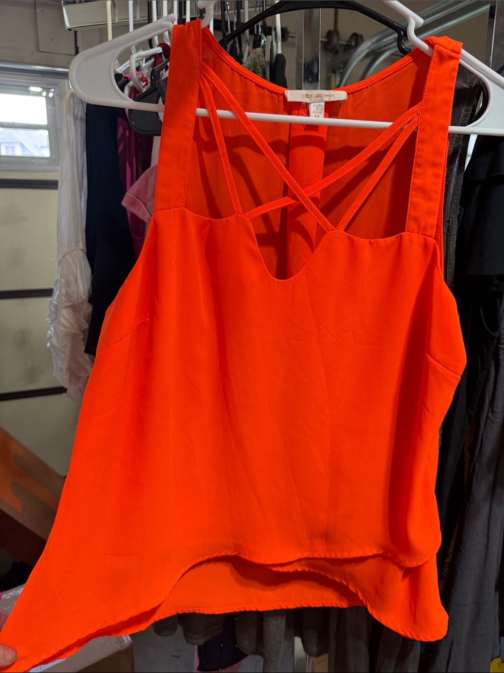 Skies Are Blue Orange Strappy Camisole